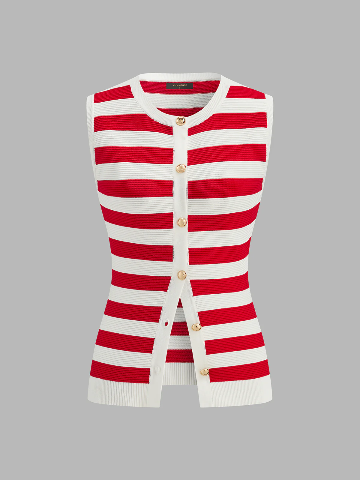Striped Sleeveless Knit Top & Shorts Set - Image 3