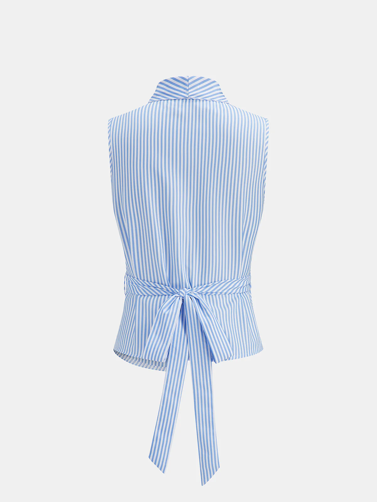 Striped Sleeveless Wrap Blouse - Image 2