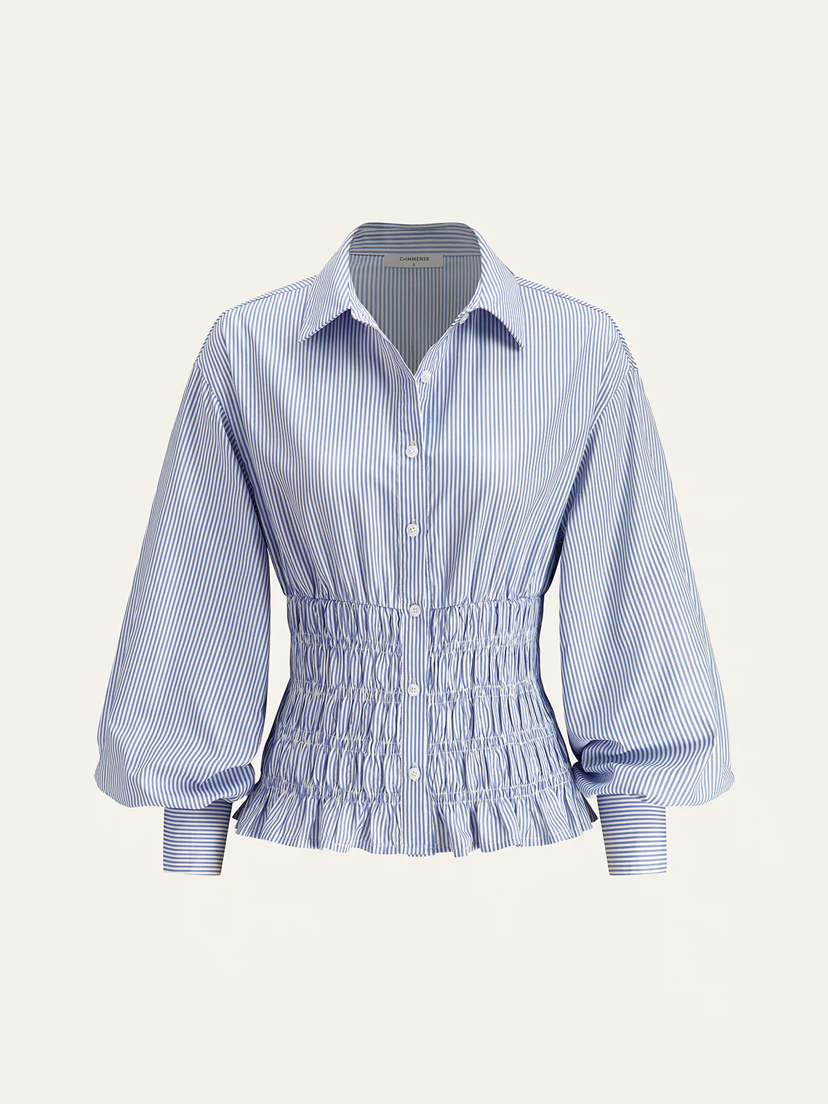 Striped Smocked Waist Shirt - Image 3