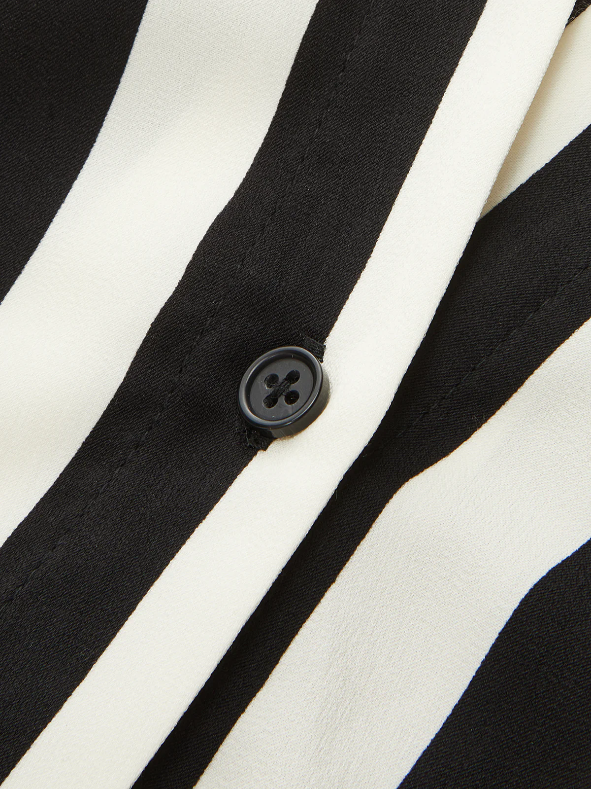 Striped Twisted Shirt & Belted Pants Set - Image 8