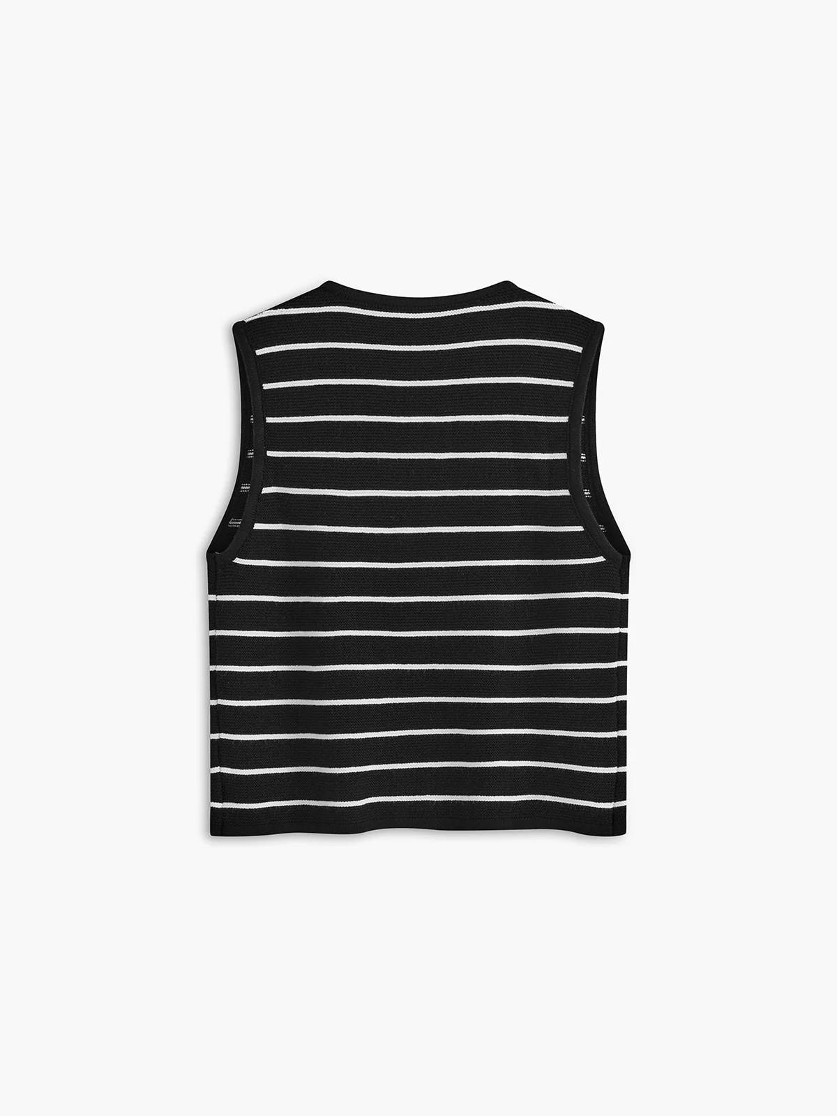 Striped V-Neck Tie Front Sweater Vest - Image 2