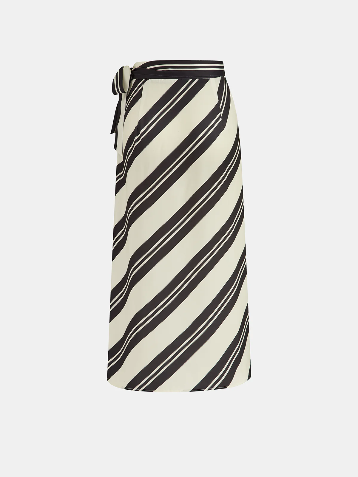 Striped Wrap Midi Skirt - Image 3