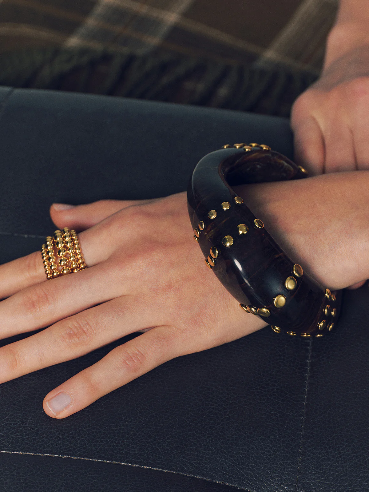 Studded Resin Bangle Bracelet - Image 4