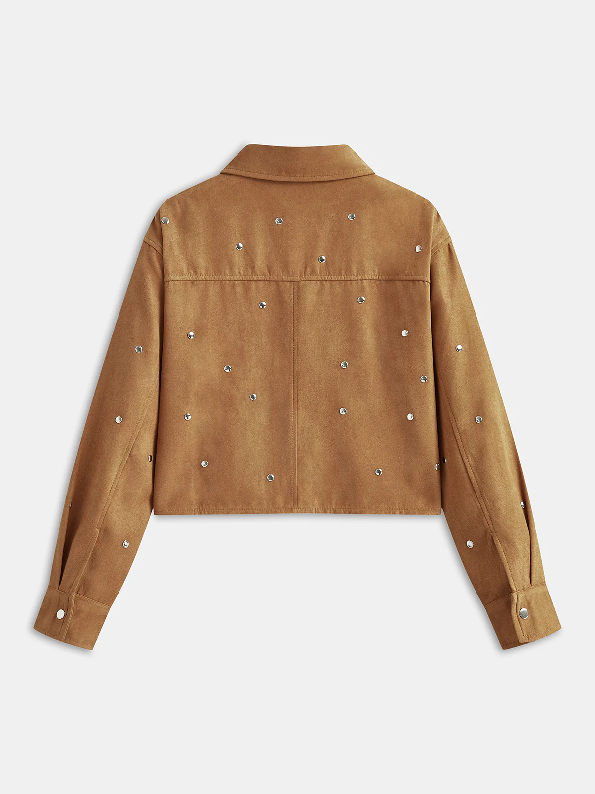 Studded Suede Effect Zipper Jacket - Image 2