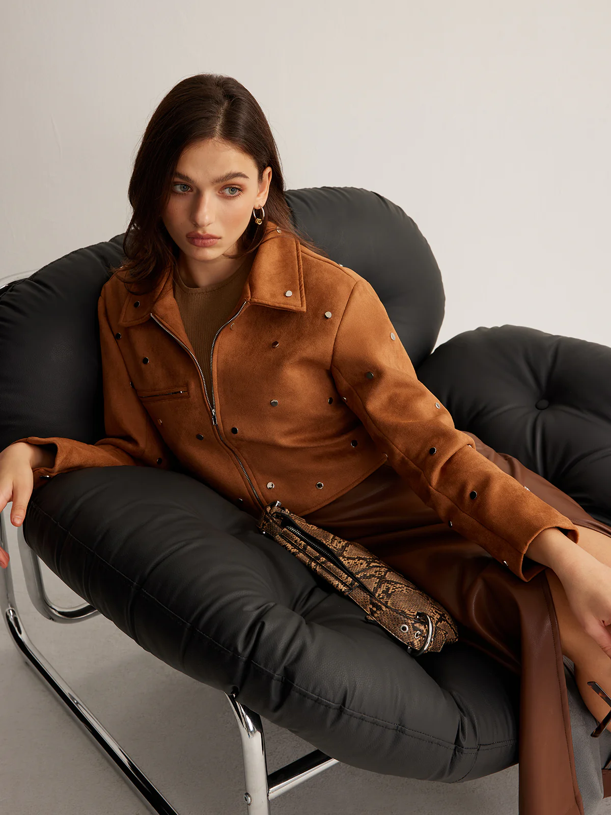 Studded Zipper Crop Jacket - Image 6
