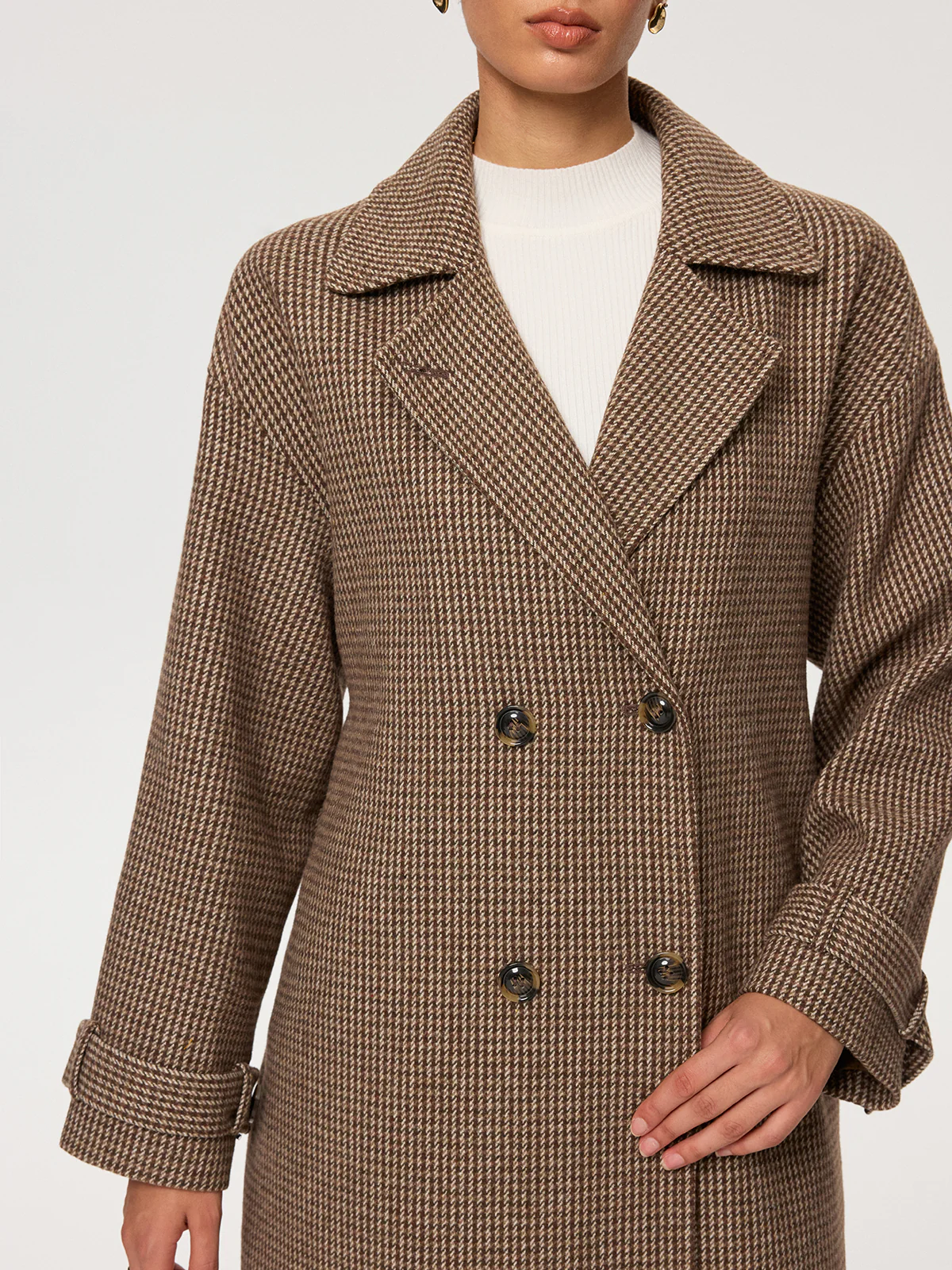 Subtle Checkered Double Breated Coat - Image 5