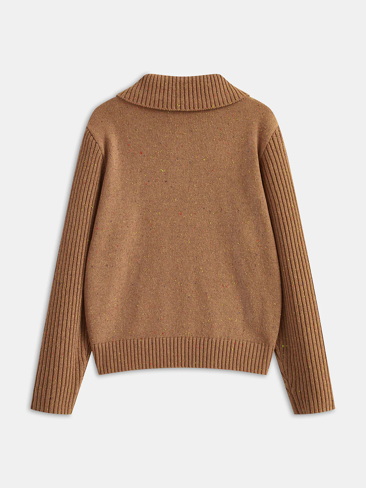 Subtle Fleck Detail Wool-Blend Knit Polo Sweater - Image 2