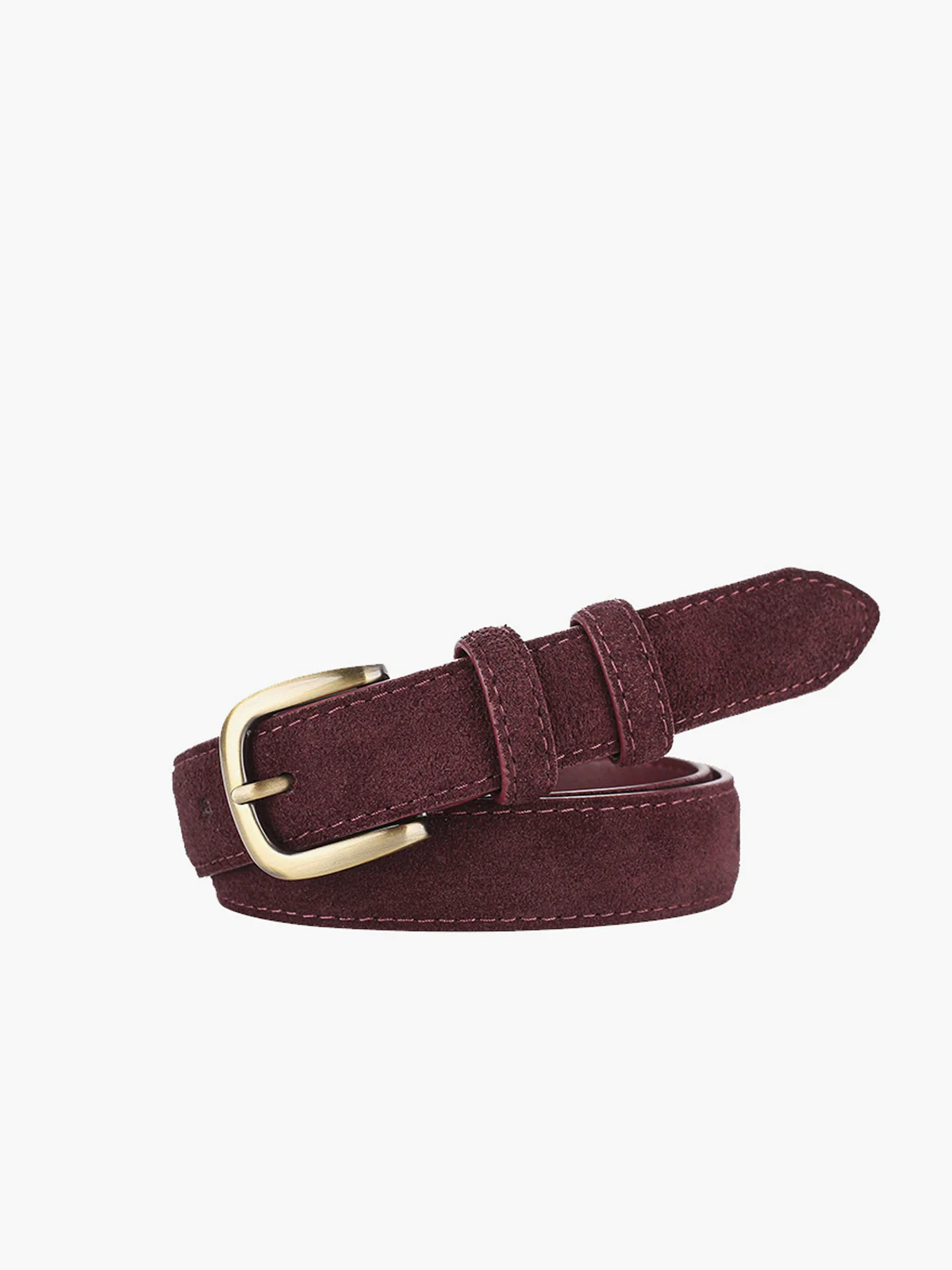 Suede Buckle Slim Belt - Image 2