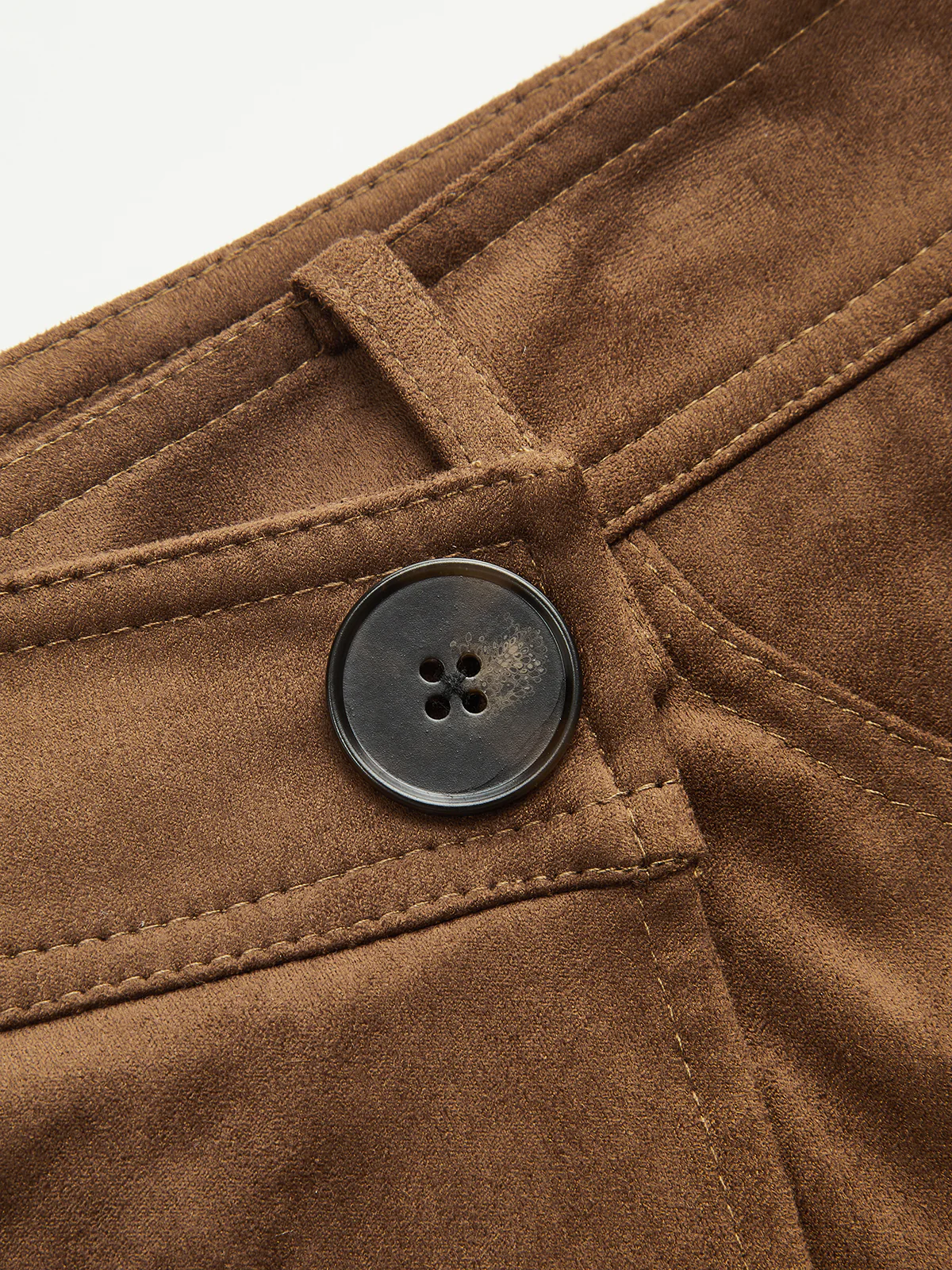 Suede Effect Asymmetric Mini Skirt - Image 3