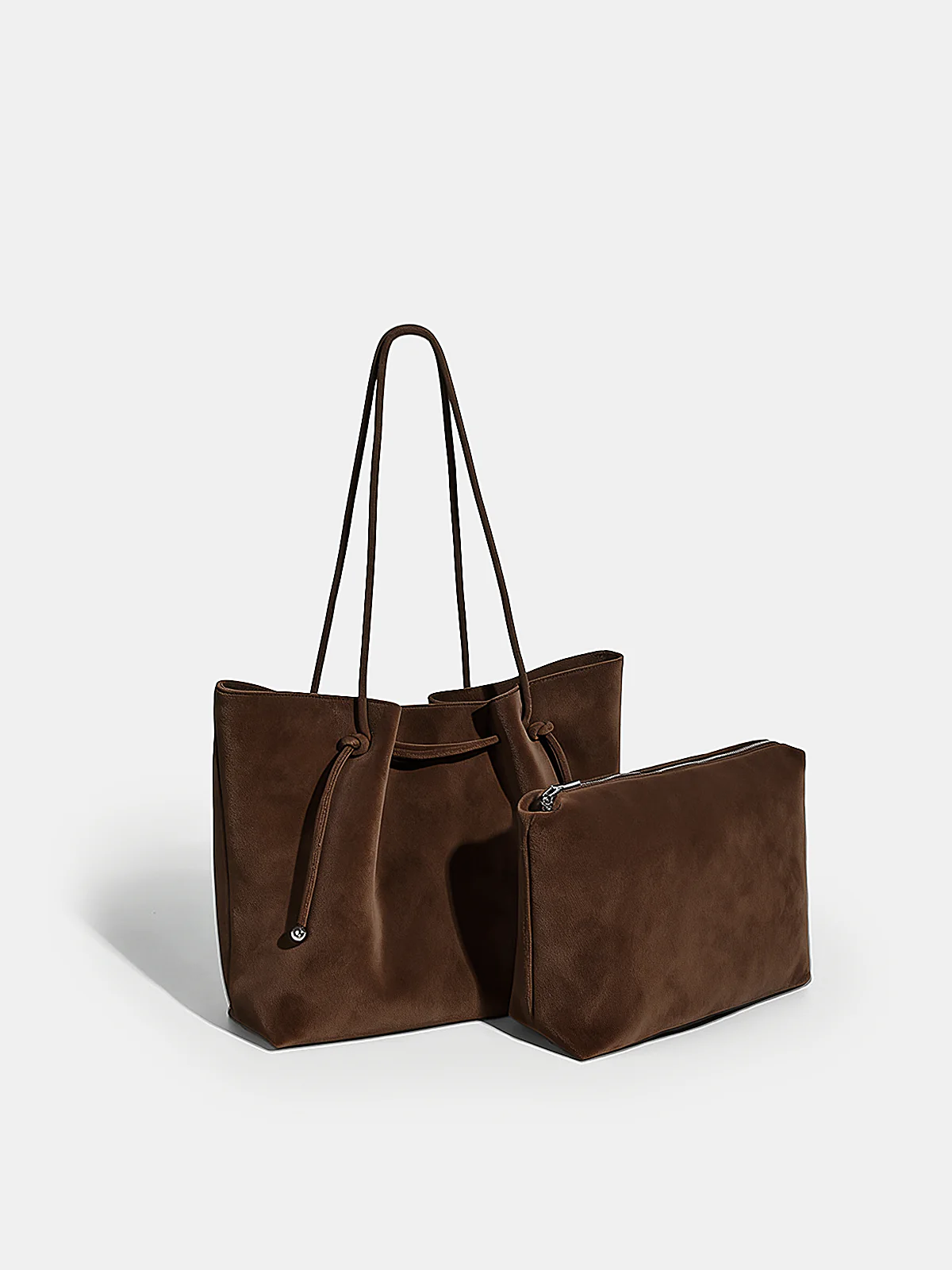 Suede Effect Drawstring Tote Bag - Image 2