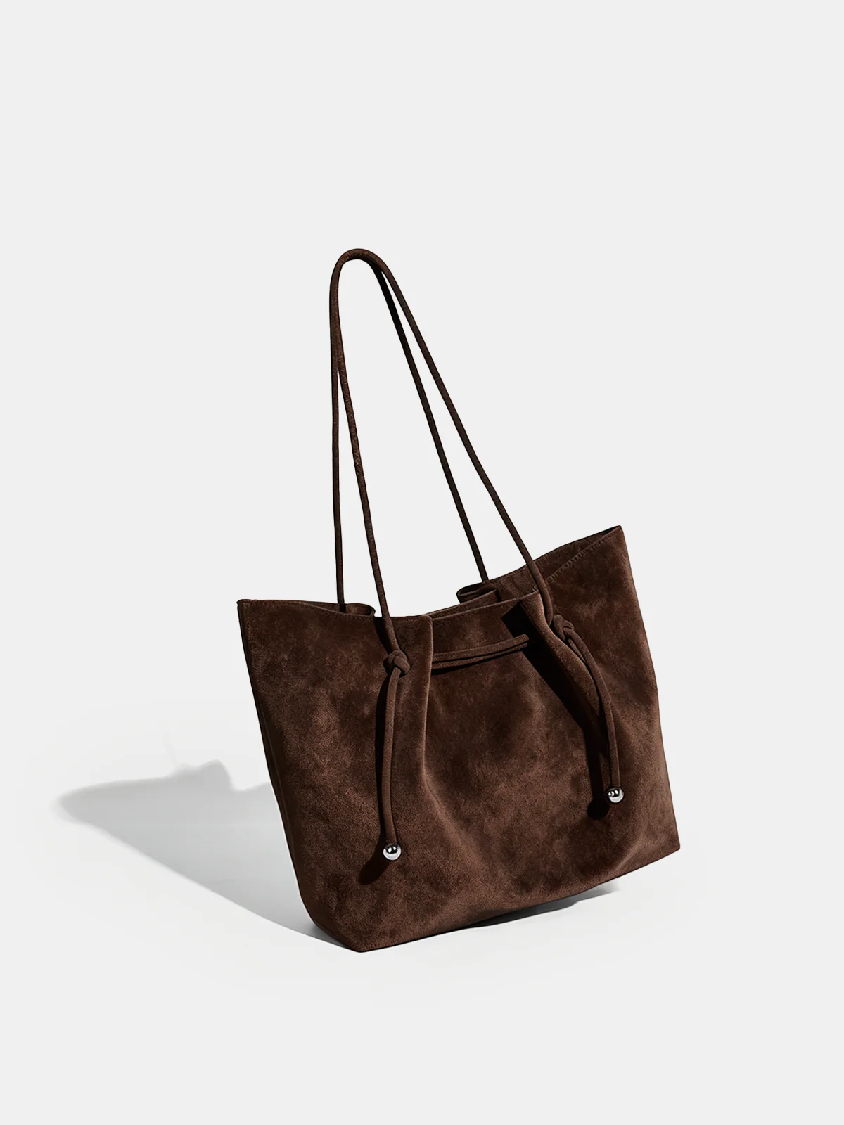 Suede Effect Drawstring Tote Bag - Image 3