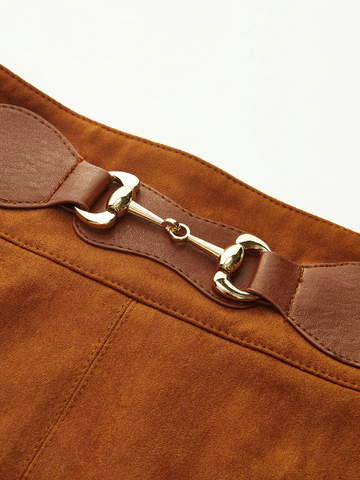 Suede Effect Horsebit Skirt - Image 4