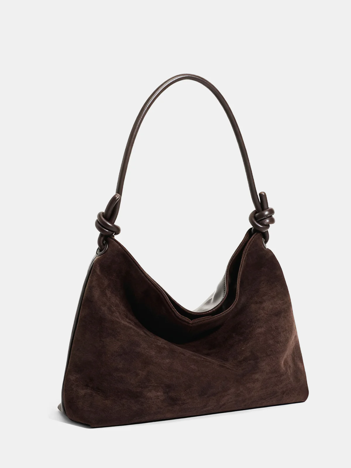 Suede Effect Knot Hobo Bag - Image 3
