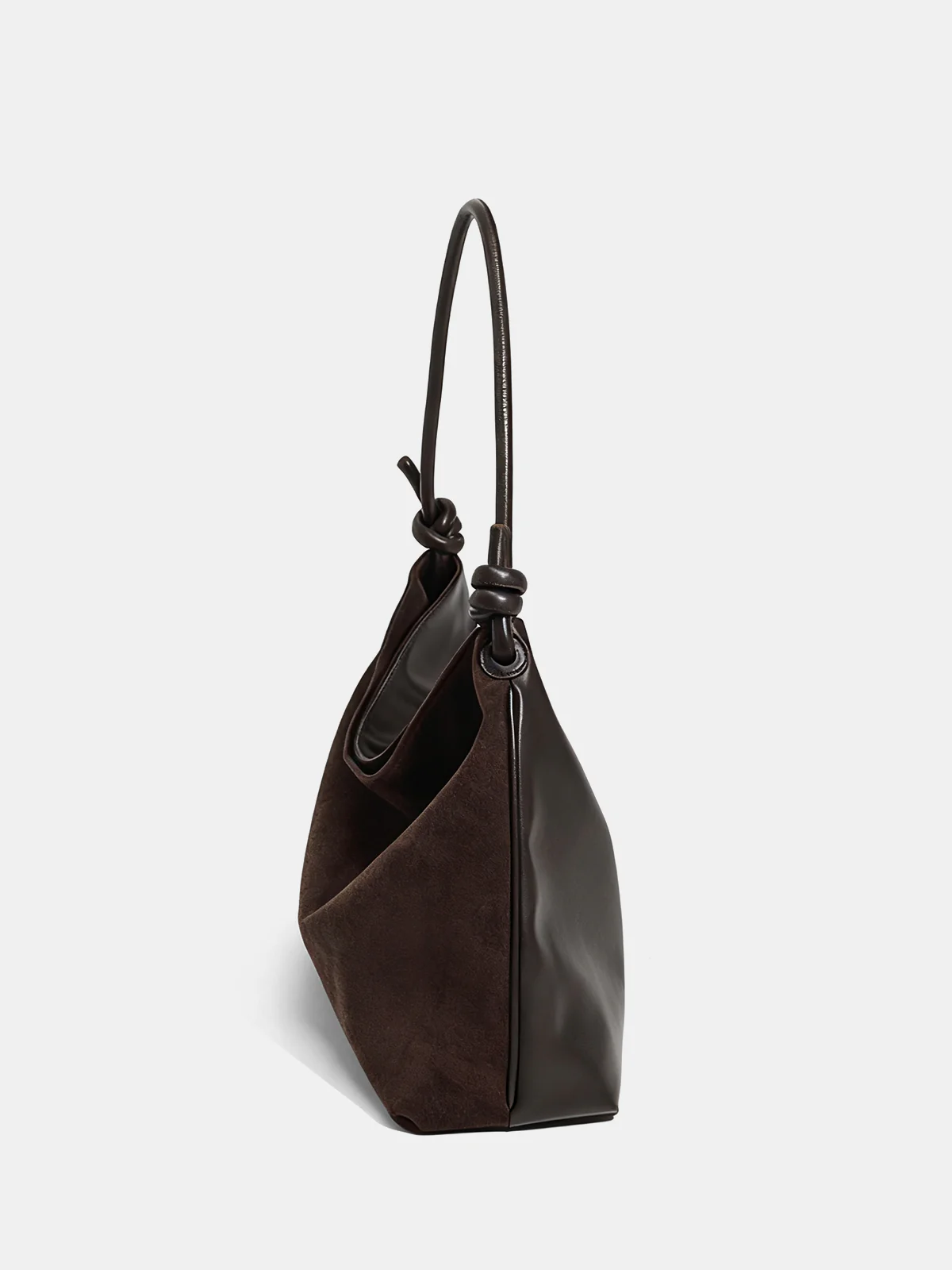 Suede Effect Knot Hobo Bag - Image 4