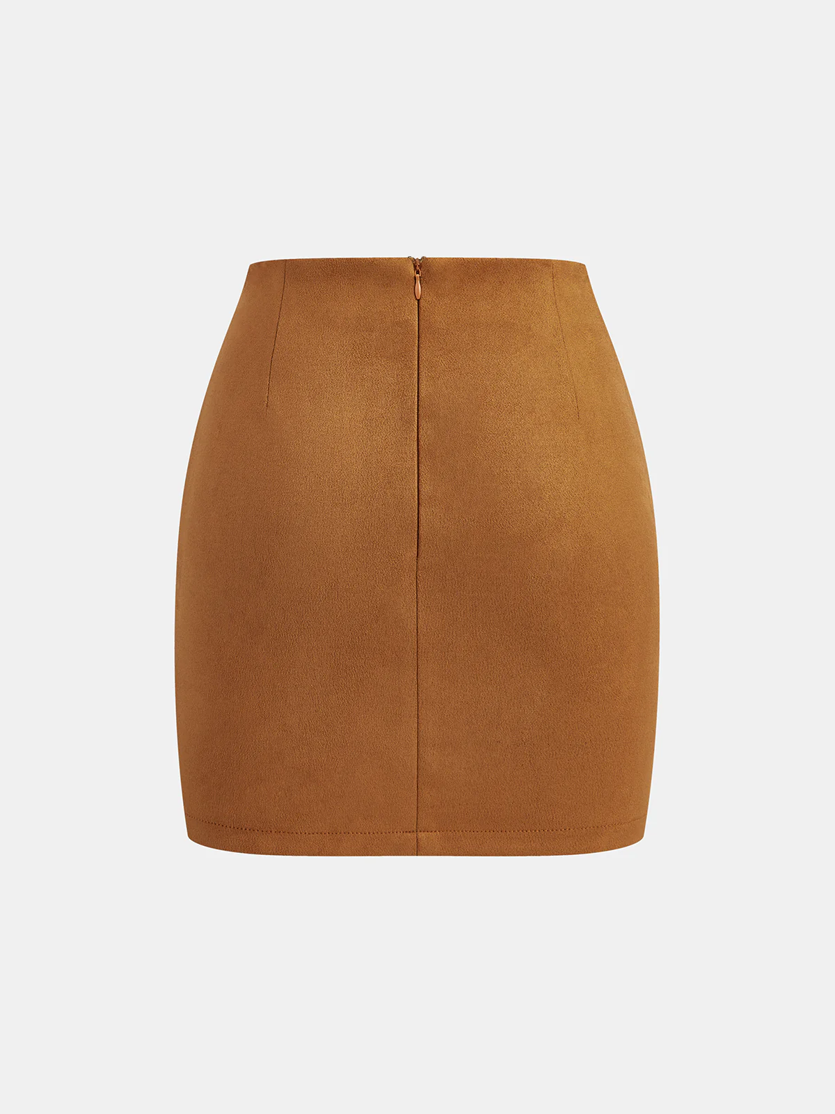 Suede Effect Ruched Mini Skirt - Image 2