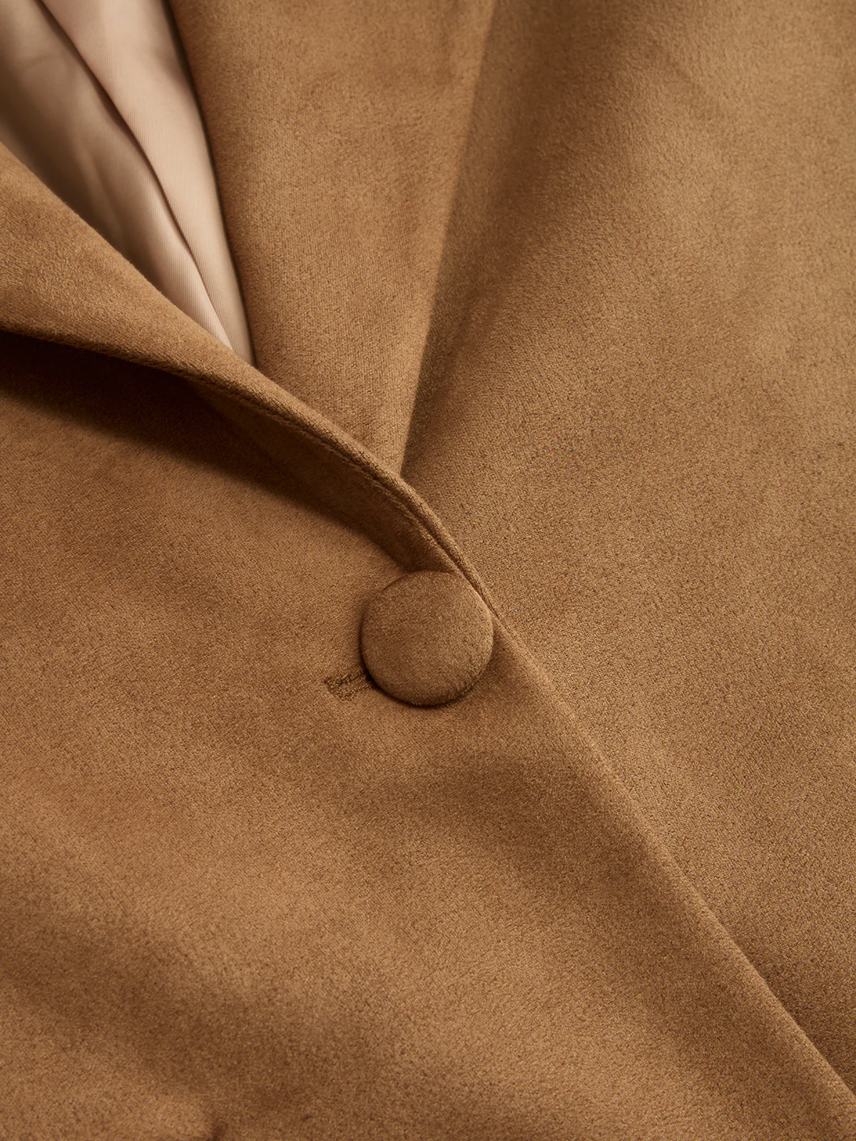 Suede Effect Single-Breasted Loose Blazer - Image 4