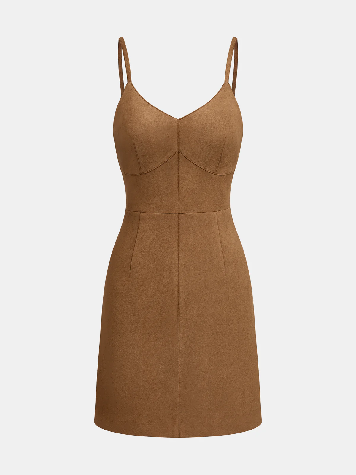 Suede Effect Sweetheart Neck Cami Mini Dress