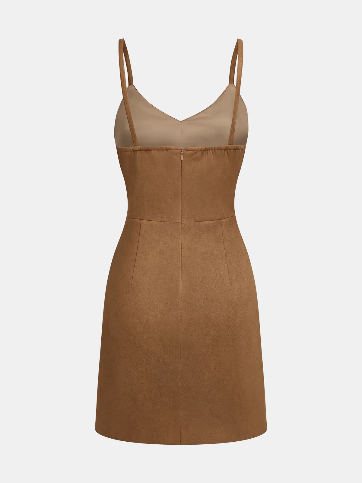 Suede Effect Sweetheart Neck Cami Mini Dress - Image 2
