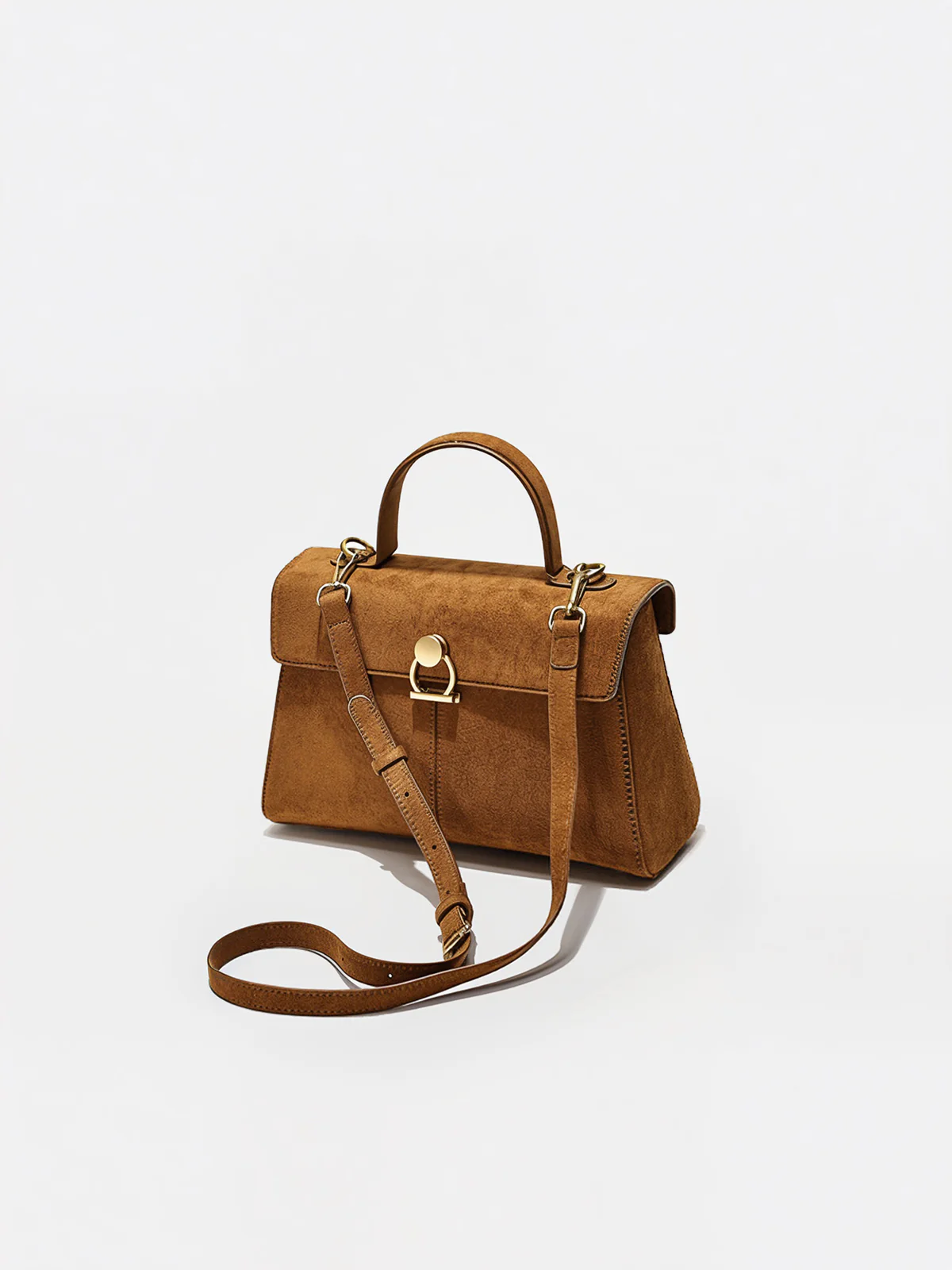 Suede Effect Top-Handle Bag - Image 2