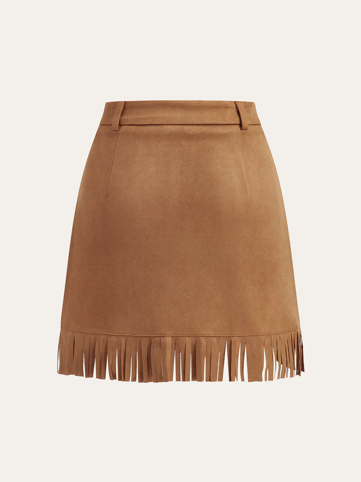 Suede Effect Fringe Mini Skirt - Image 2