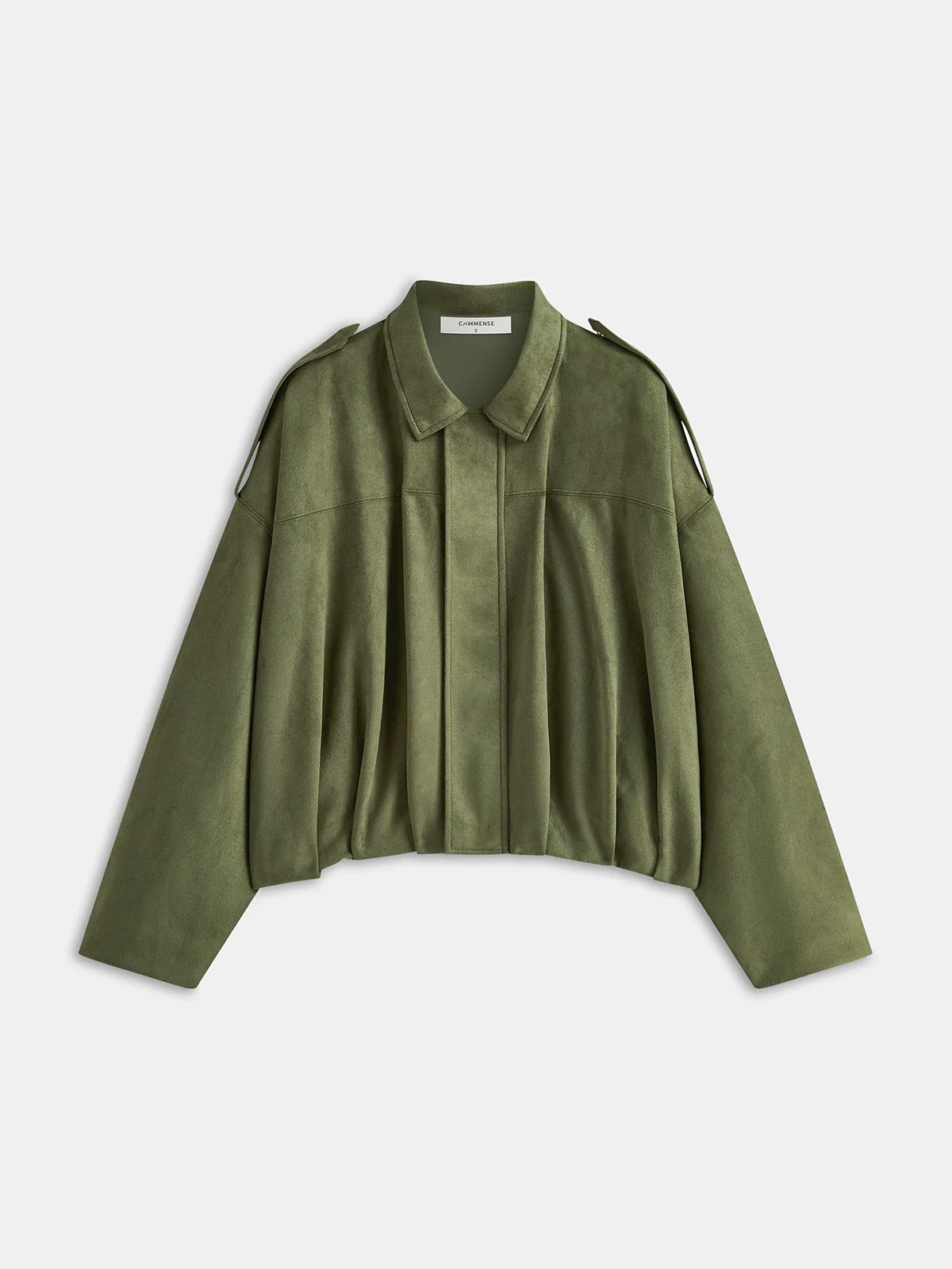 Suede Effect Zip-Up Collared Jacket - Image 7