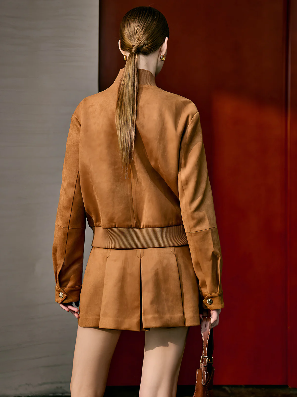 Suede Effect Zipper Jacket - Image 5
