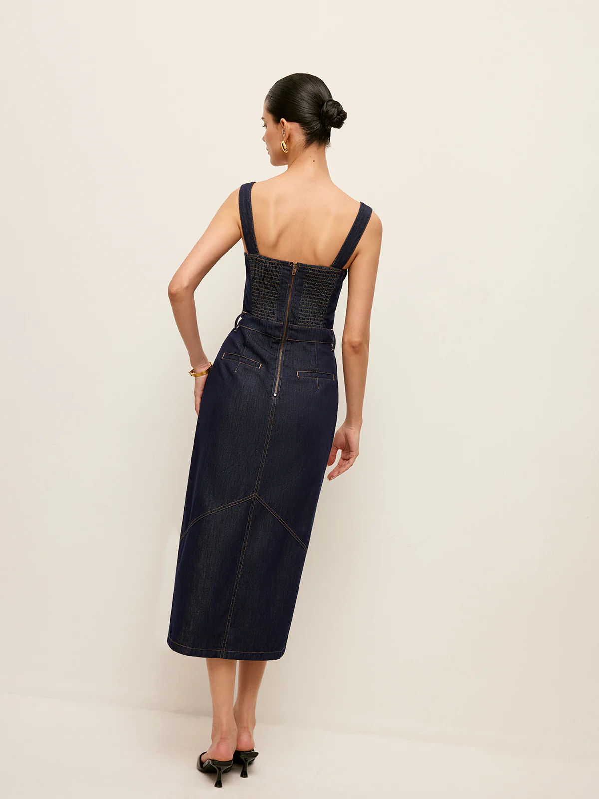 Sweetheart Denim Dress Without Belt - Image 5