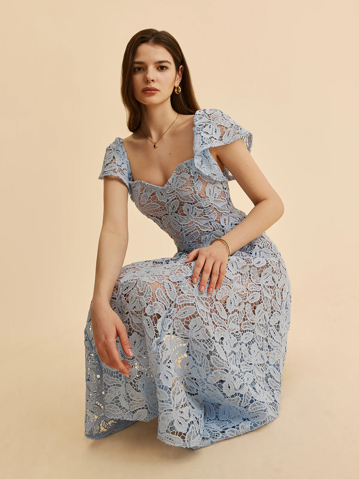 Sweetheart Neck Lace Dress - Image 5