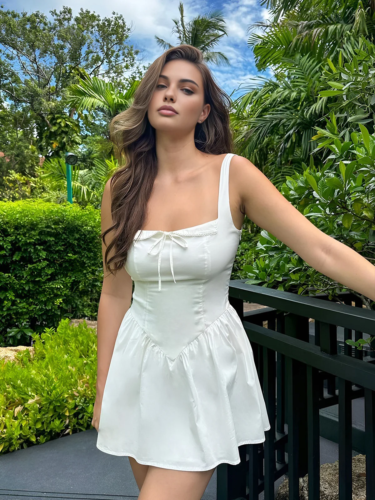 Sweetie Bow Decor Cami Short Dress - Image 3