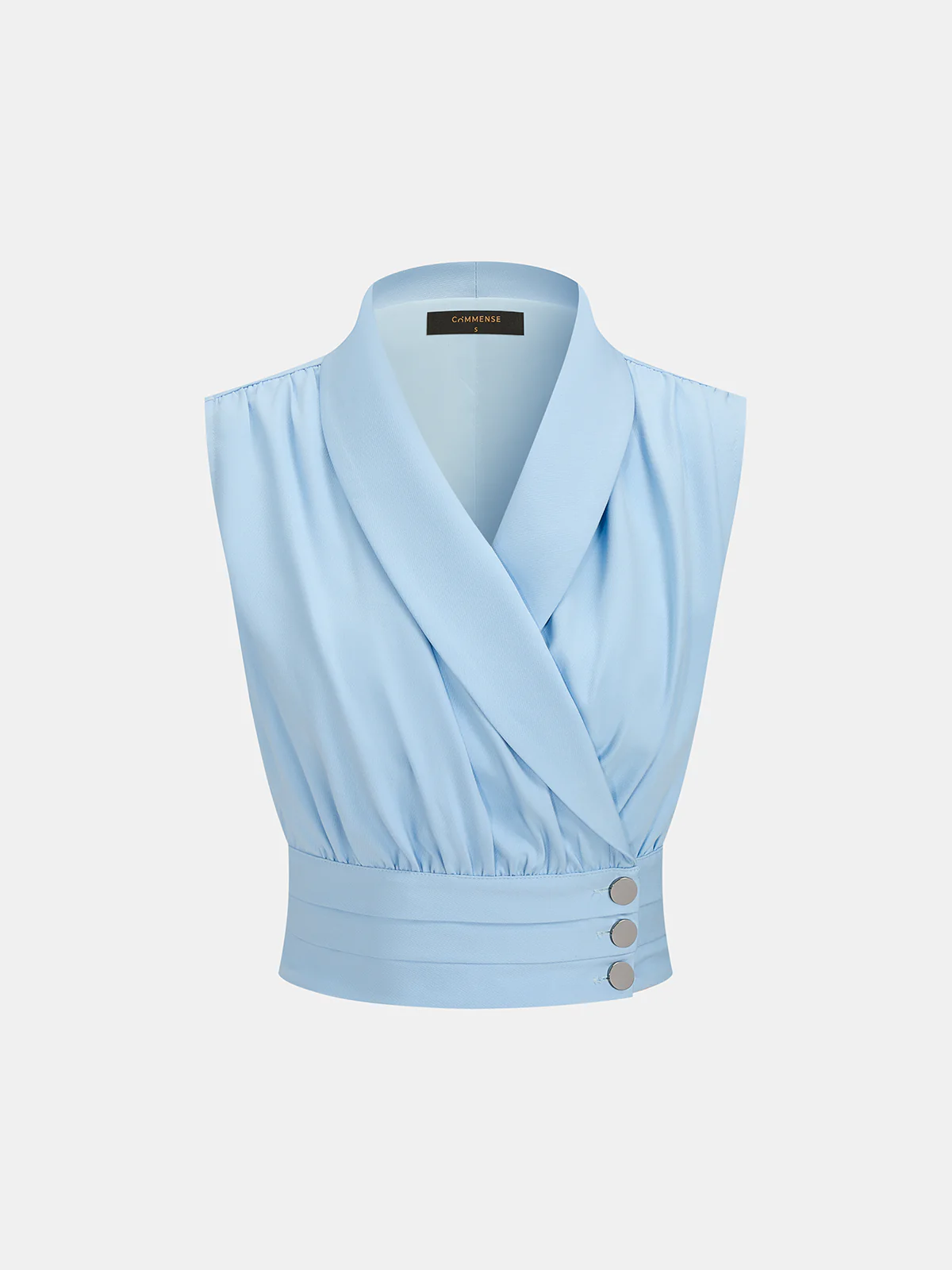 Tailored Sleeveless Blazer & Wide-Leg Pants Set - Image 2