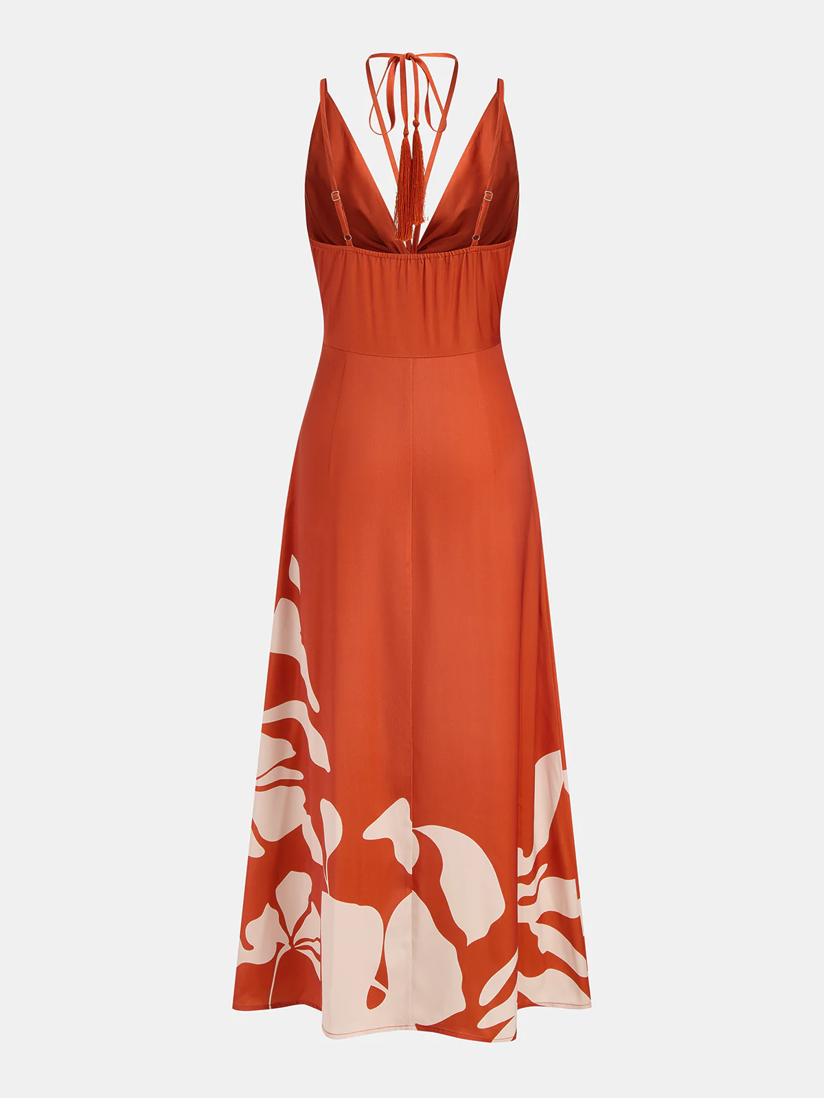 Tassel Detail Twist-Front Floral Print Maxi Dress - Image 2