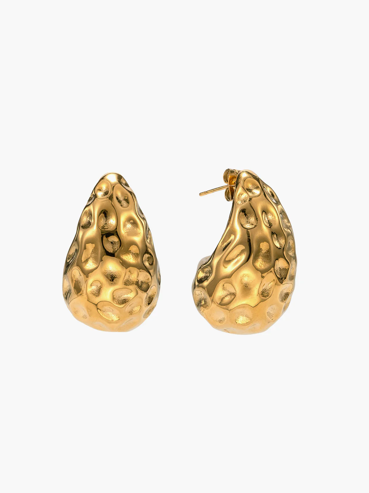 Teardrop Drop Stud Earrings - Image 2