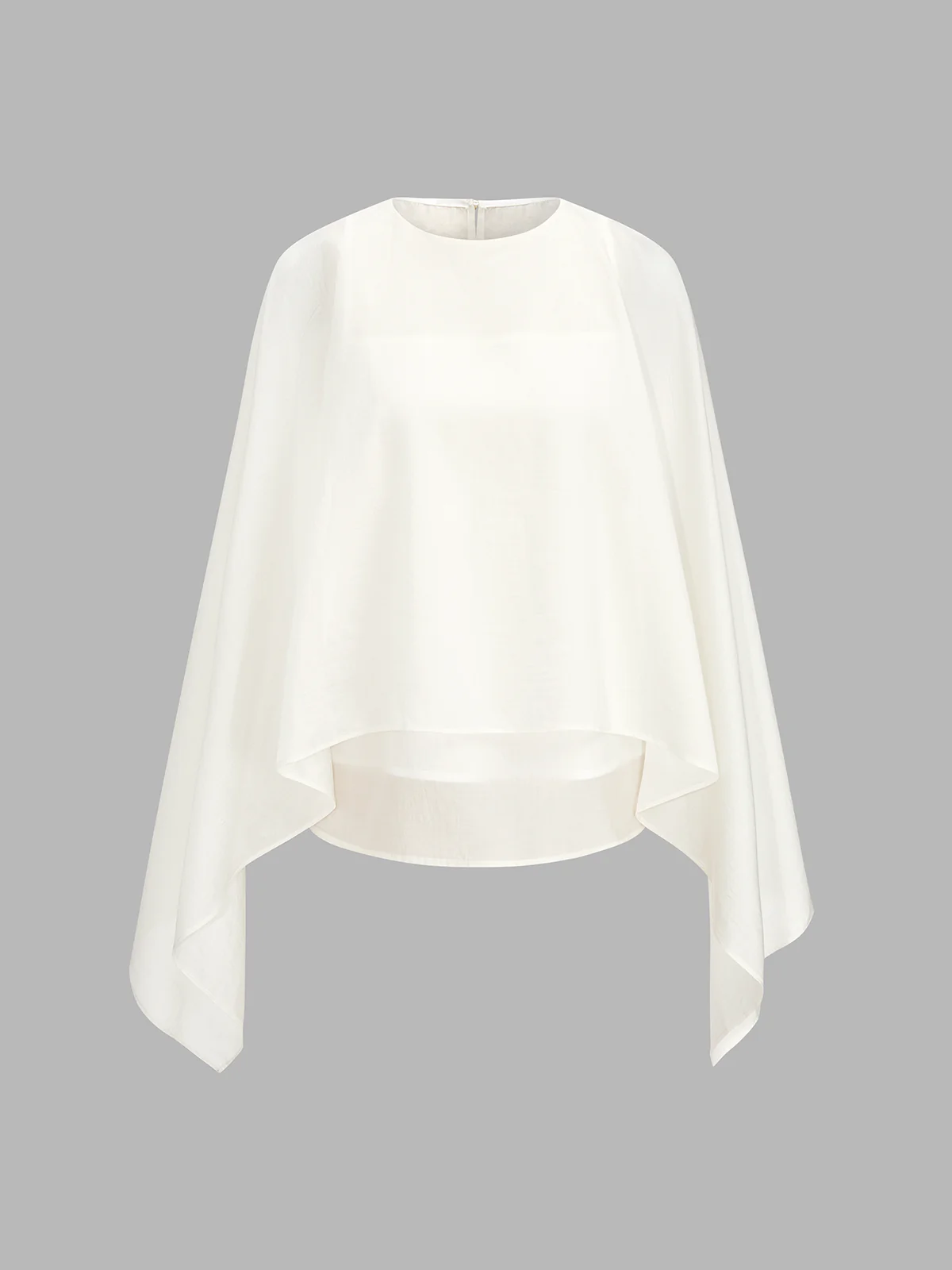 Tencel-Blend Asymmetric Flowy Blouse - Image 2