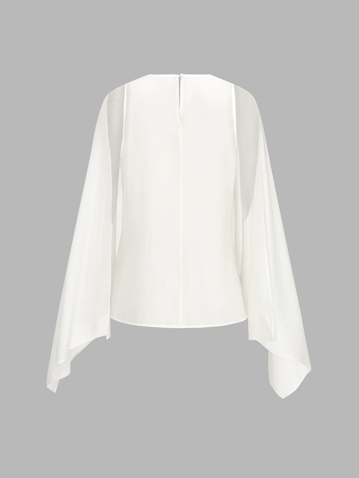 Tencel-Blend Asymmetric Flowy Blouse - Image 3