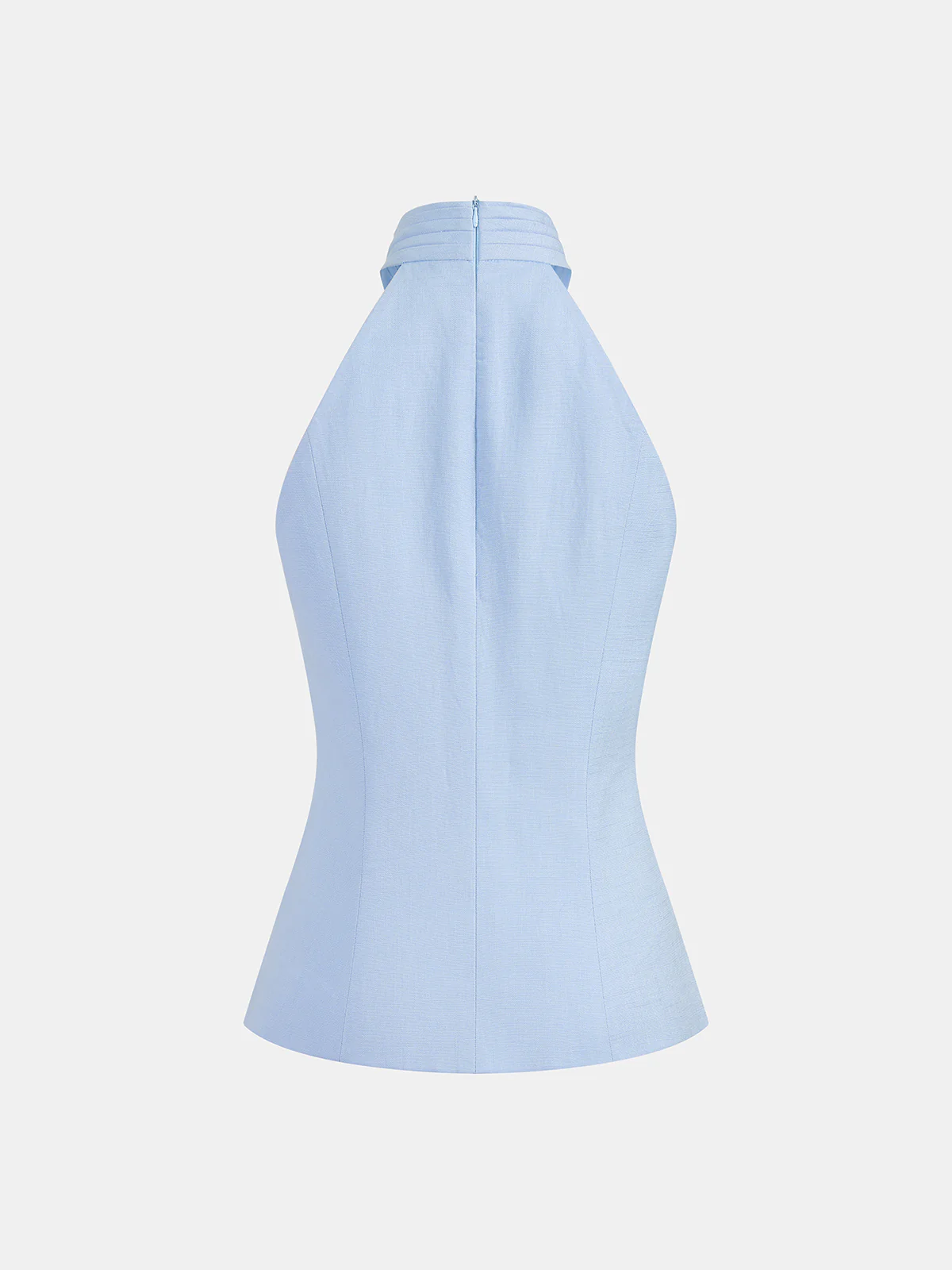 Tencel Blend Halter Buttoned Vest & Shorts Set - Image 3