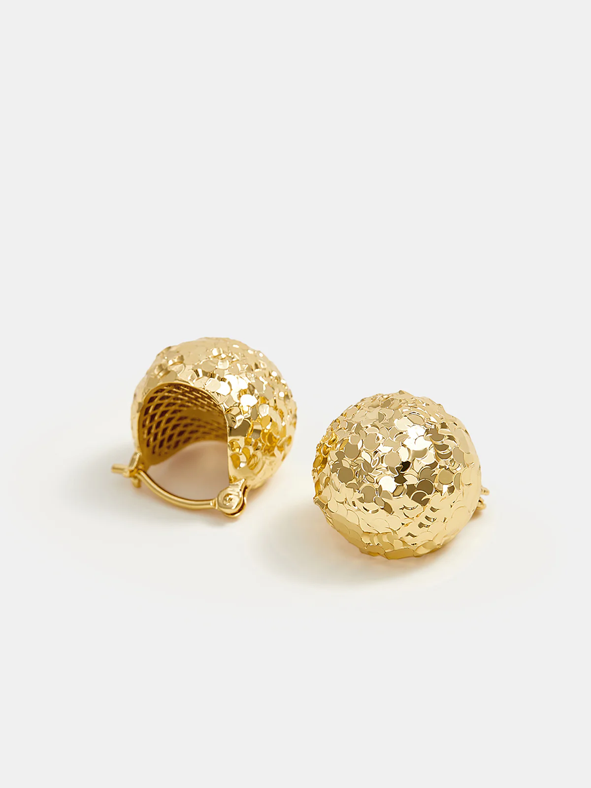 Textured Gold-Tone Hoop Earrings - Image 2