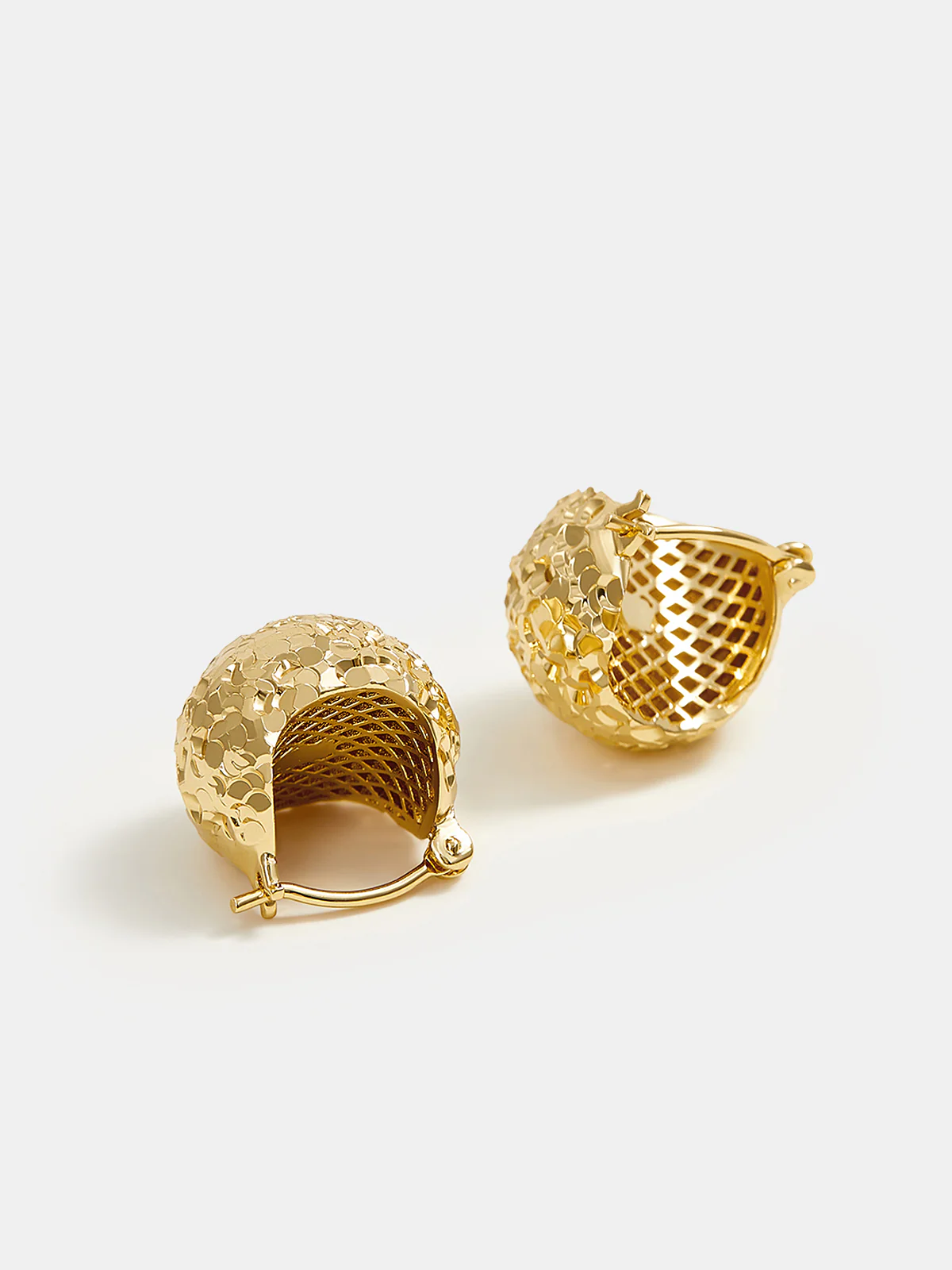 Textured Gold-Tone Hoop Earrings - Image 4