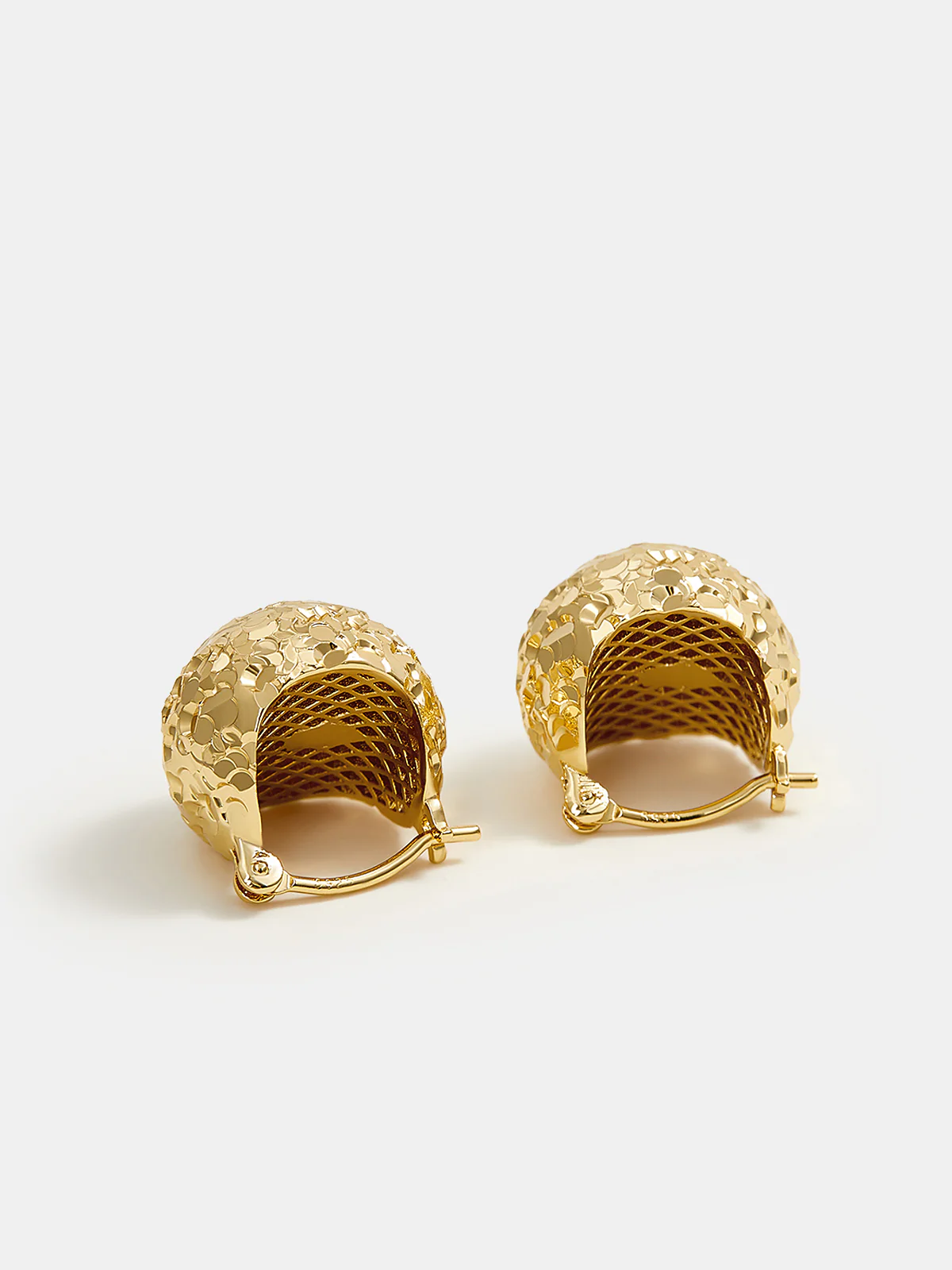 Textured Gold-Tone Hoop Earrings - Image 5