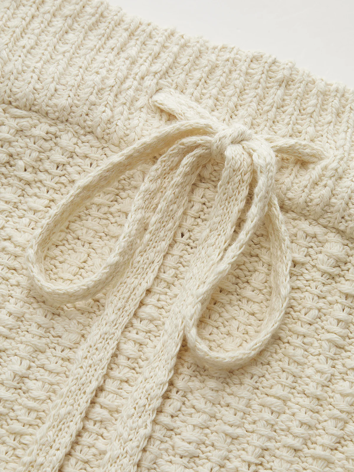 Textured Knit Top & Drawstring Mini Skirt Set - Image 7