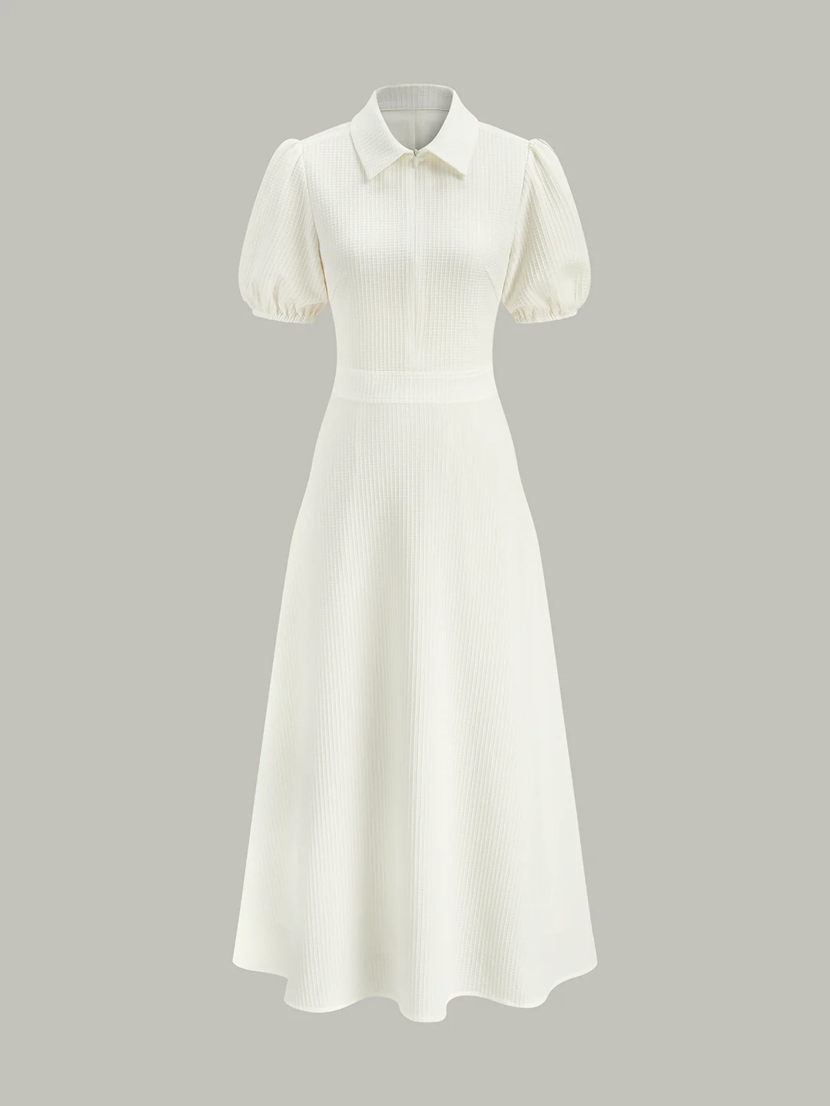 Textured Polo Neck Midi Dress - Image 2
