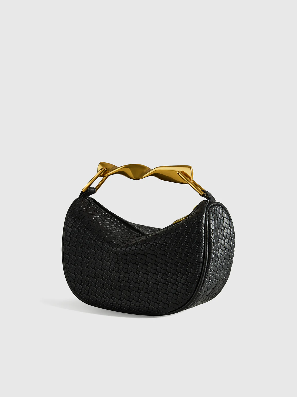 Textured PU Leather Bag with Chain Strap - Image 3