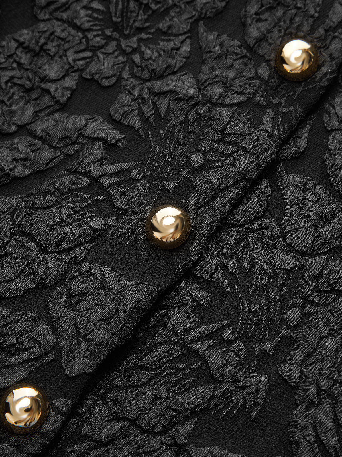 Textured Puff Sleeve Peplum Blouse - Image 3