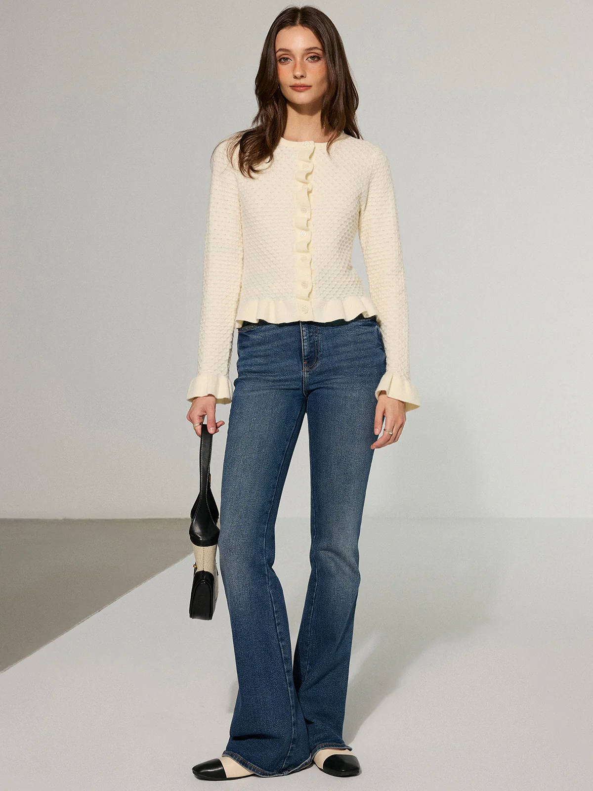 Textured Ruffle Knit Top - Image 2