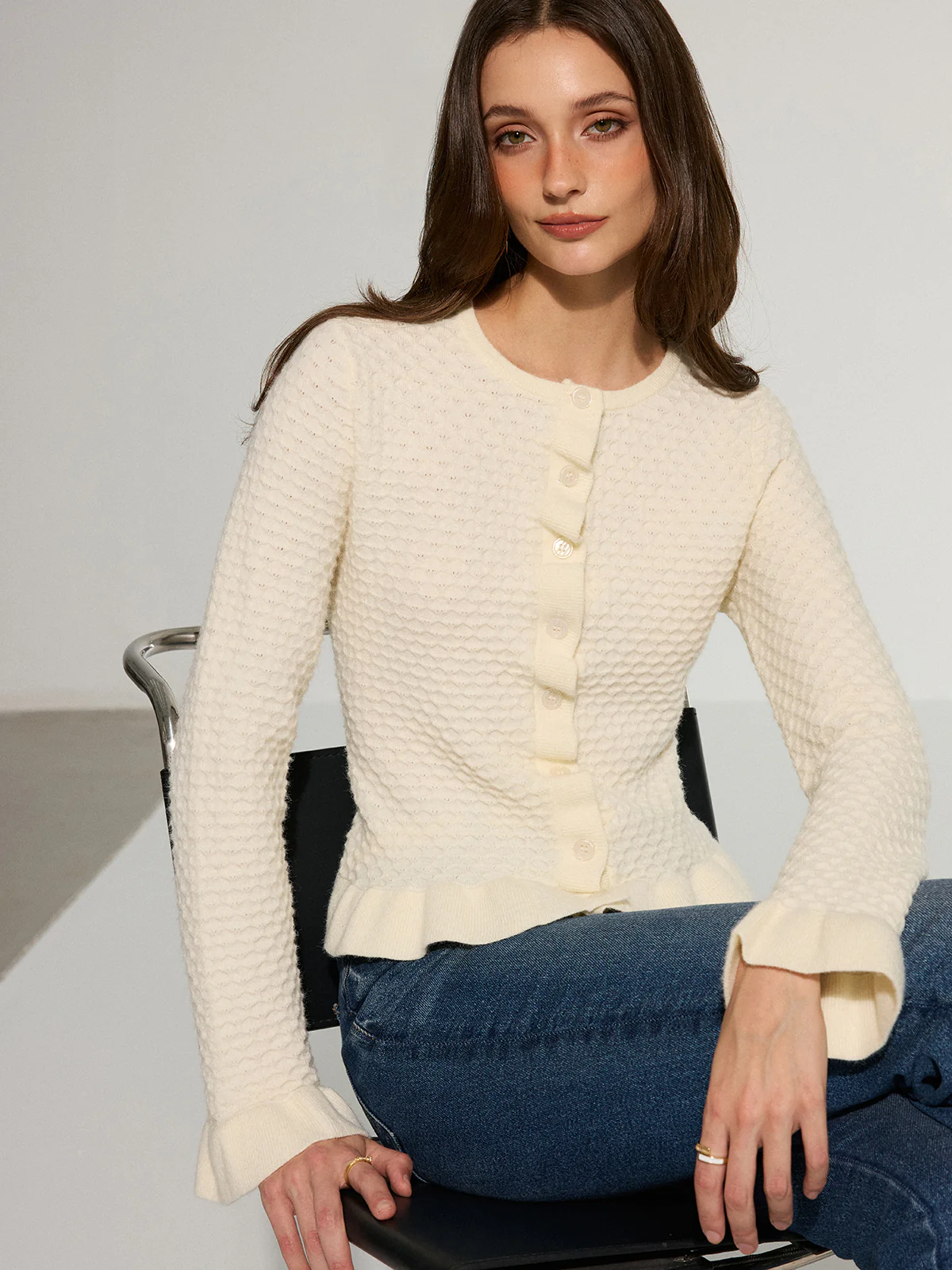 Textured Ruffle Knit Top - Image 6