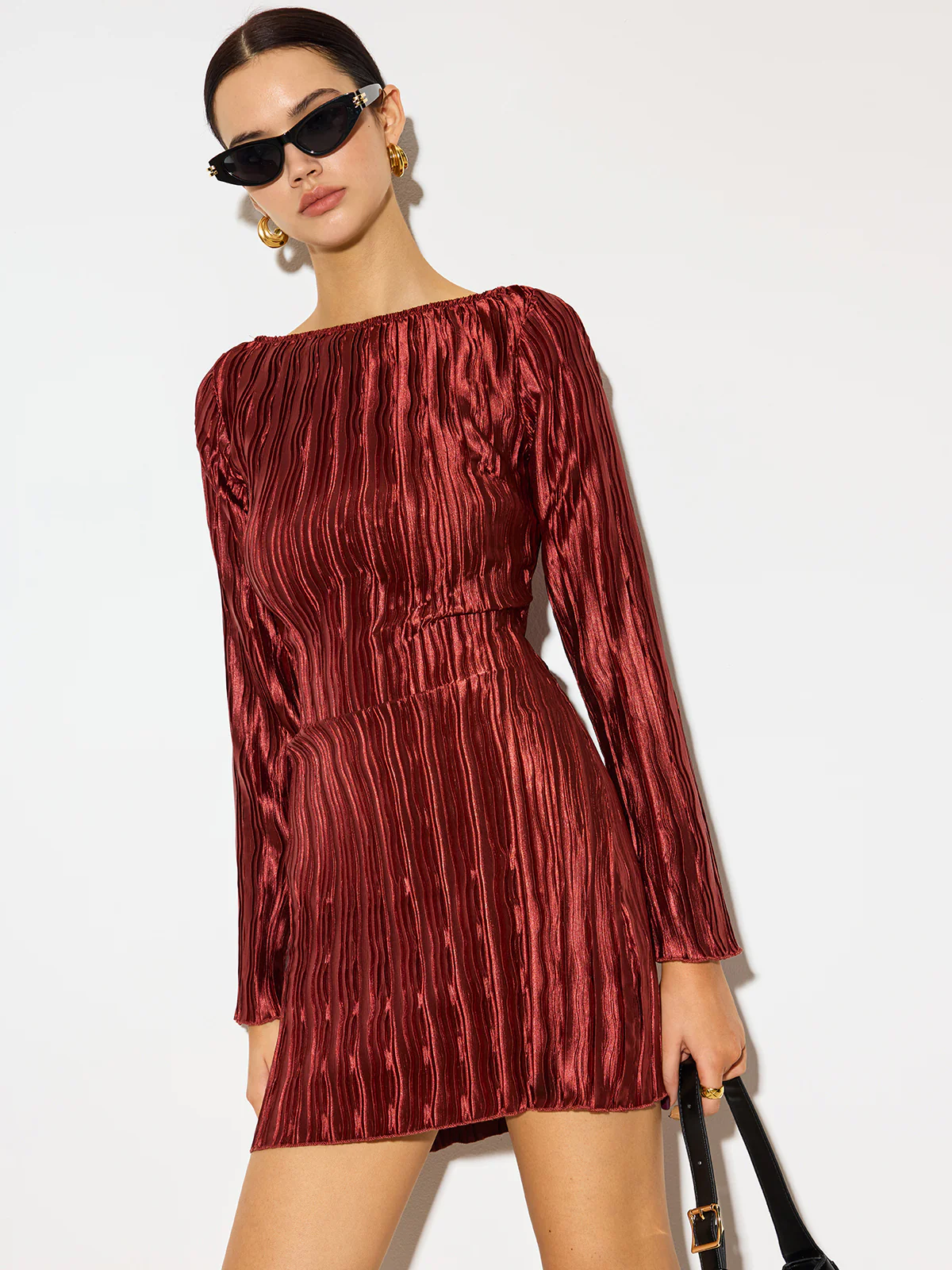 Textured Slim Short Dress - Image 4