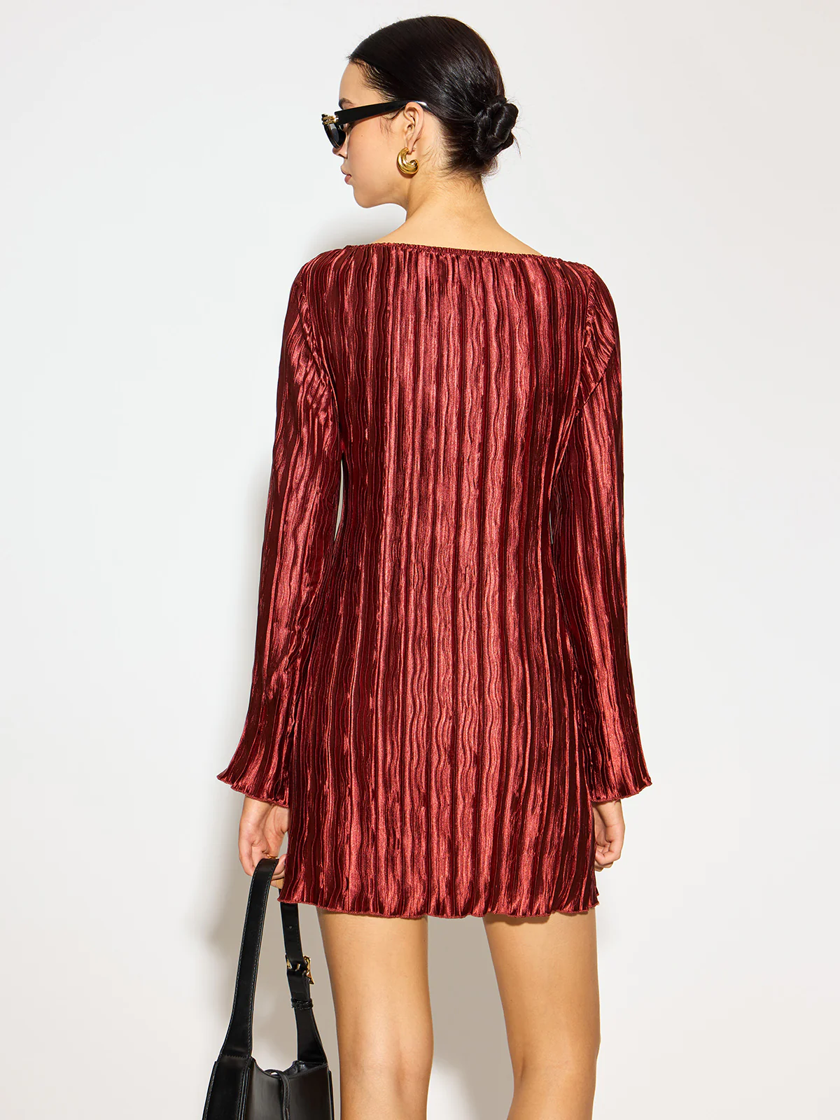 Textured Slim Short Dress - Image 7