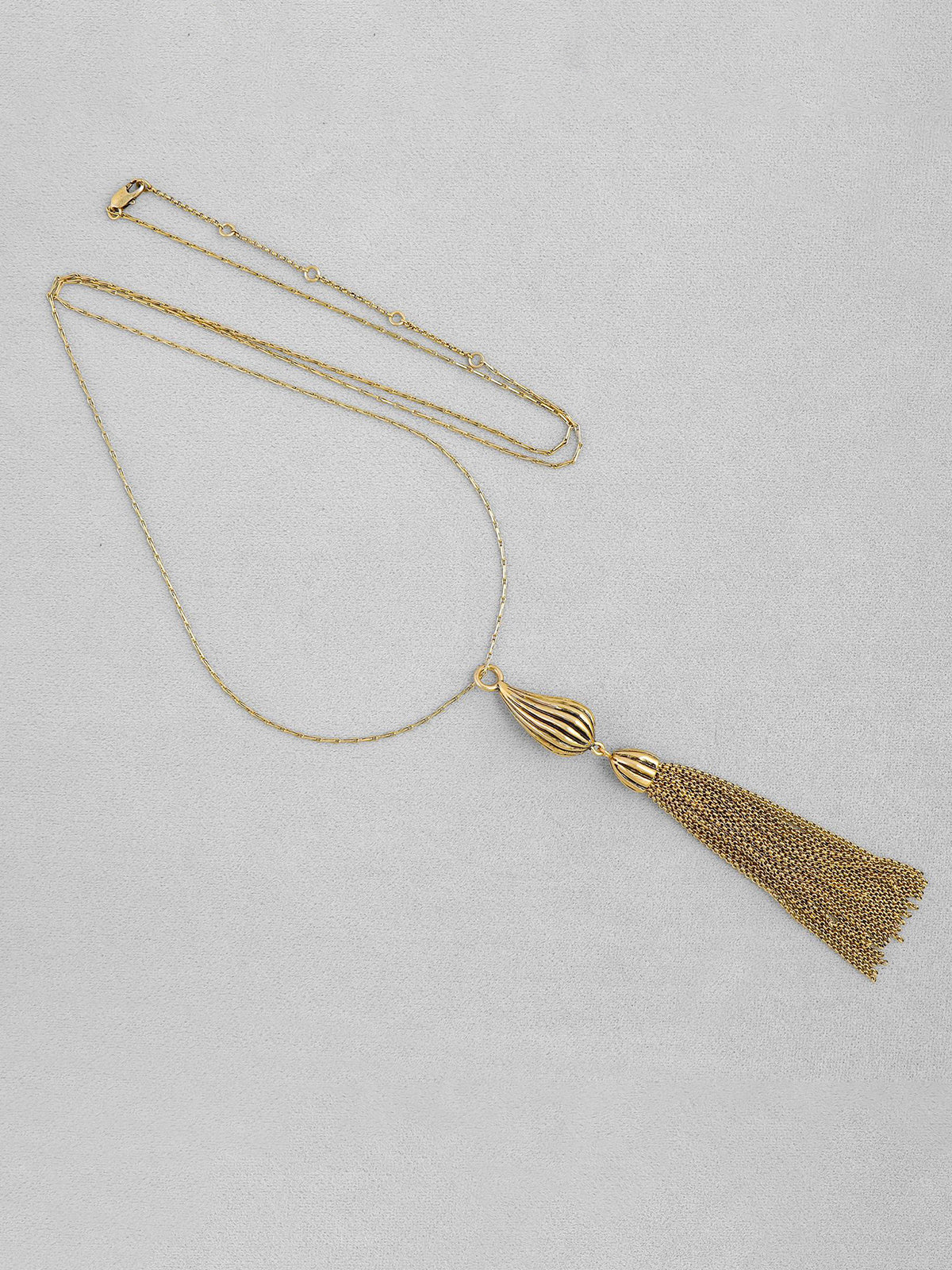 Textured Tassel Longline Necklace - Image 4