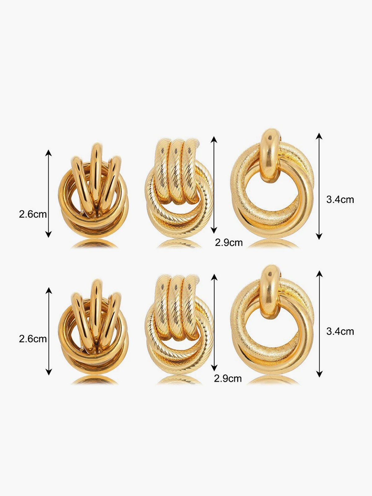 Three-Piece Cross Hoop Drop Earrings - Image 3