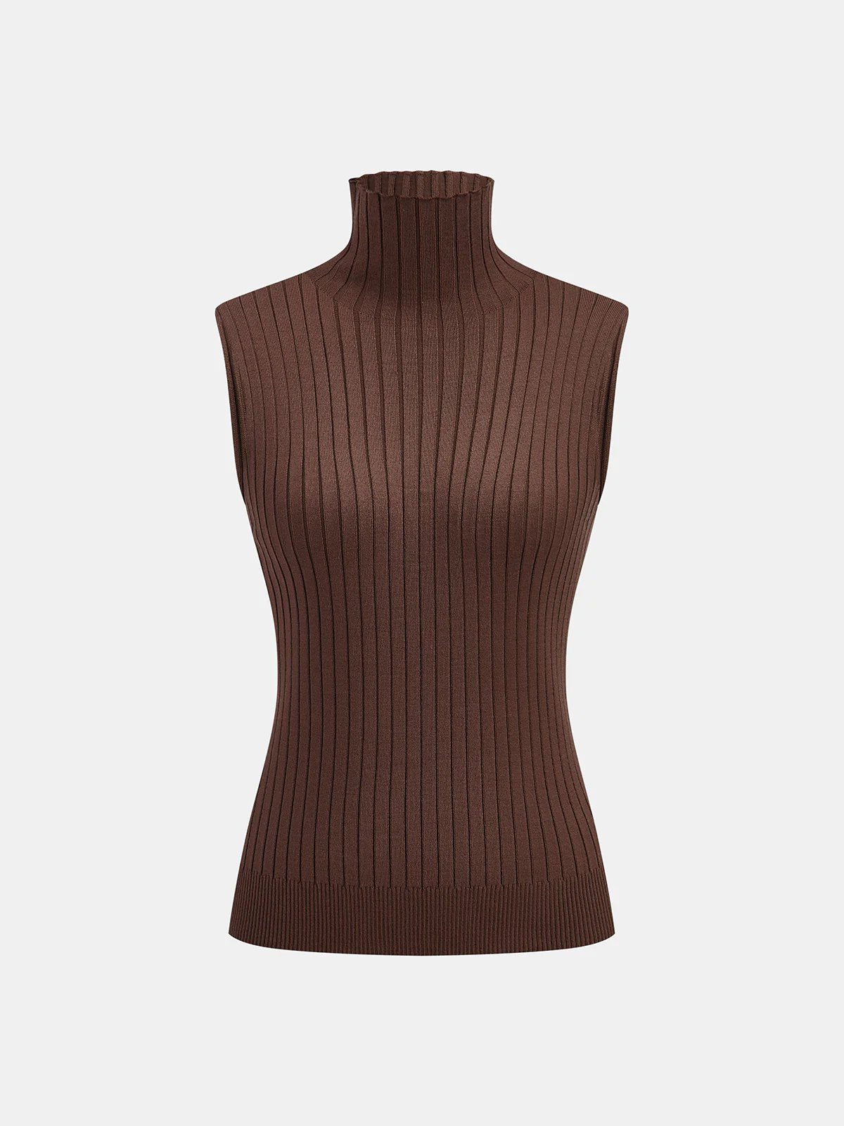 Three-Piece Knit Turtleneck Top Cardigan Pants Set - Image 4