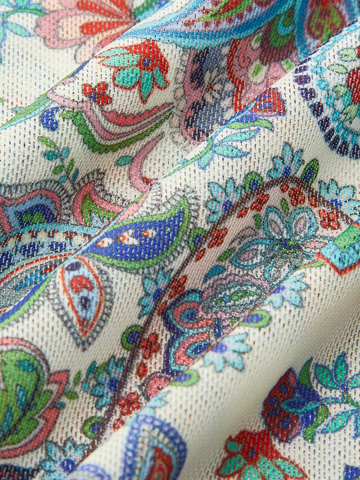 Tie-Back Bikini Set with Paisley Print Cover-Up - Image 5